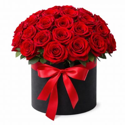 Цветы в коробке «Красные розы»