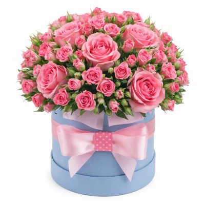 Цветы в коробке «Барби»