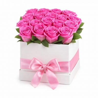 Цветы в коробке «Розы Pink Floyd»