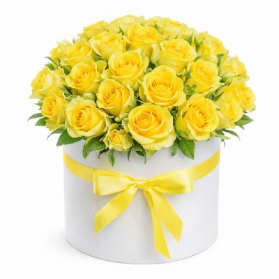Цветы в коробке «Желтые Розы»