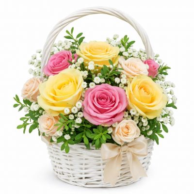 Цветы в корзинке «Трепетные чувства»